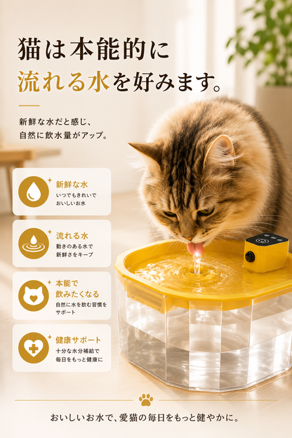 ✨ 2027年最新モデル ✨  FlowPet™ コードレス自動給水器