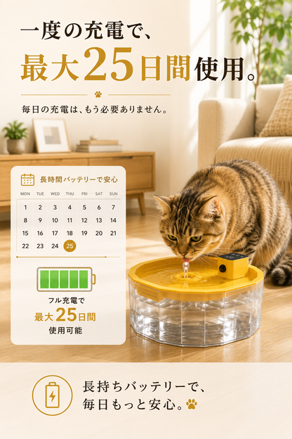 ✨ 2027年最新モデル ✨  FlowPet™ コードレス自動給水器