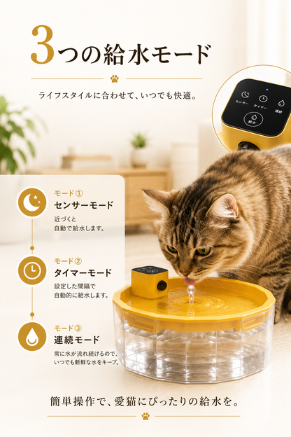 ✨ 2027年最新モデル ✨  FlowPet™ コードレス自動給水器