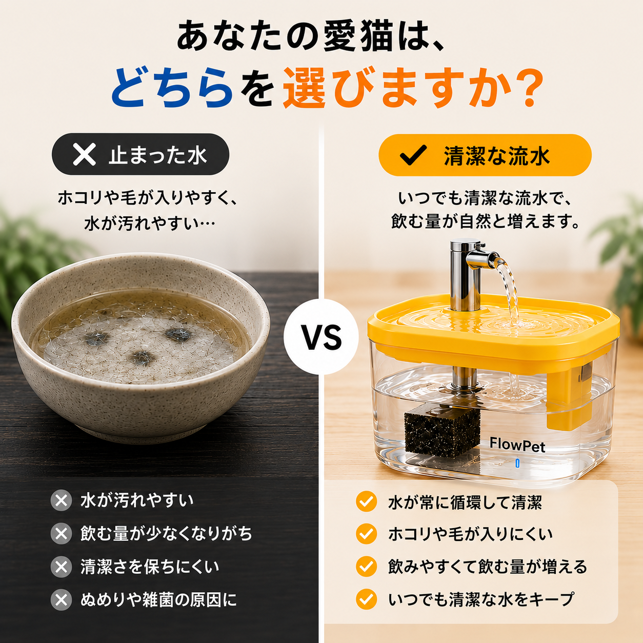 FlowPet 自動給水器 – 夏の水分補給をしっかりサポート