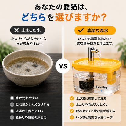 FlowPet 自動給水器 – 夏の水分補給をしっかりサポート
